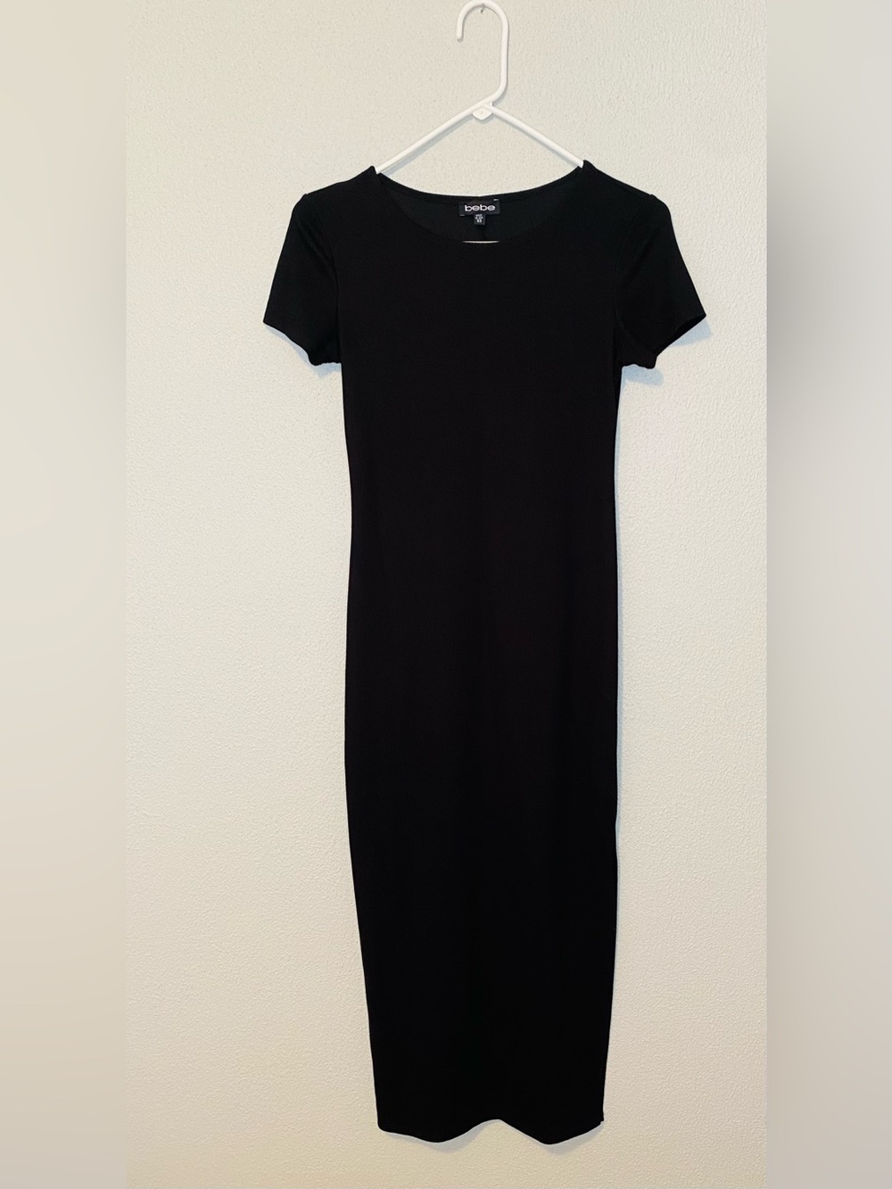 Short Sleeve Little Black Midi Dress